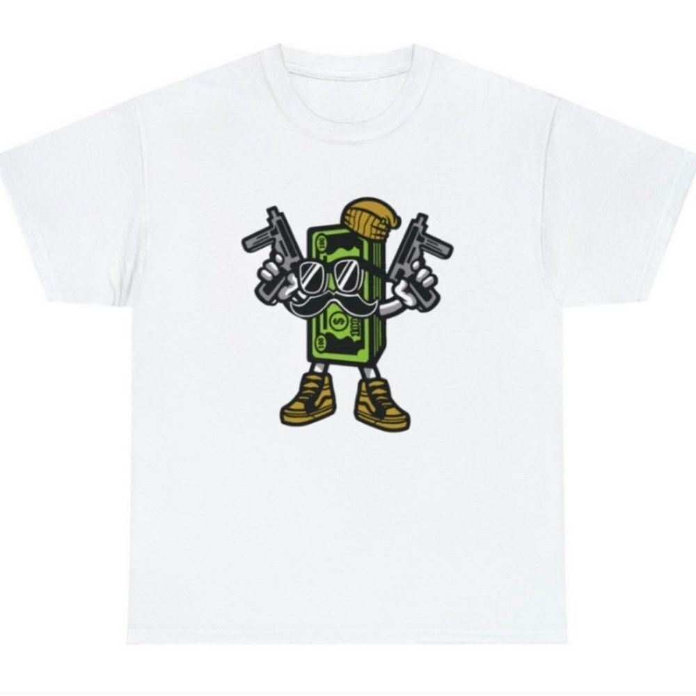 Money Fun Cash Short Sleeve Shirt White Cotton